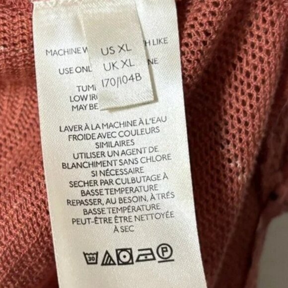 FREE PEOPLE No Matter What Paisley Print Knit Tunic Top Rust Bohemian Women's XL - Picture 7 of 8